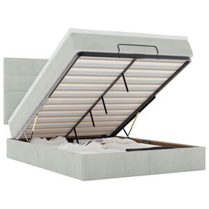 vidaXL Ottomaanisänky patjoineen vaaleanharmaa 140x200cm sametti