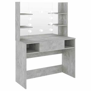 vidaXL Meikkip&ouml;yt&auml; LED-valoilla 100x40x135 cm MDF betoninharmaa