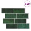 vidaXL Metrolaatta 50 pcs Tummanvihre&auml; 29 x 21 cm Polyuretaani ja PET