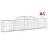 vidaXL Kaarevat kivikorit 8 kpl 300x30x60/80 cm galvanoitu rauta