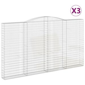 vidaXL Kaarevat kivikorit 3 kpl 400x30x220/240 cm galvanoitu rauta