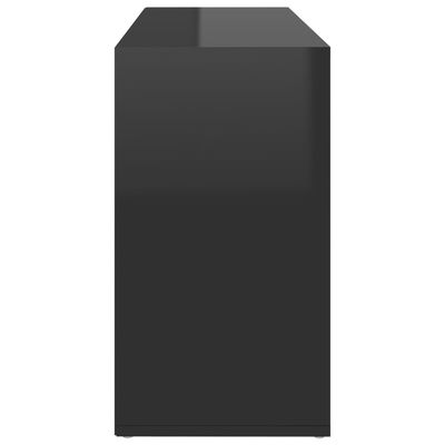 vidaXL Kenkien säilytyspenkki korkeakiilto musta 103x30x54,5 cm levy