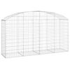 vidaXL Kaareva kivikori 200x50x100/120 cm galvanoitu rauta