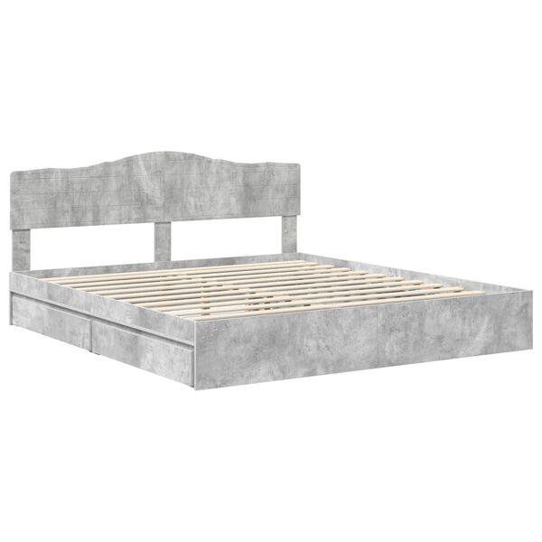 vidaXL S&auml;ilytyss&auml;nky p&auml;&auml;tyll&auml; Betoni Harmaa 200 x 200 cm Tekninen puu