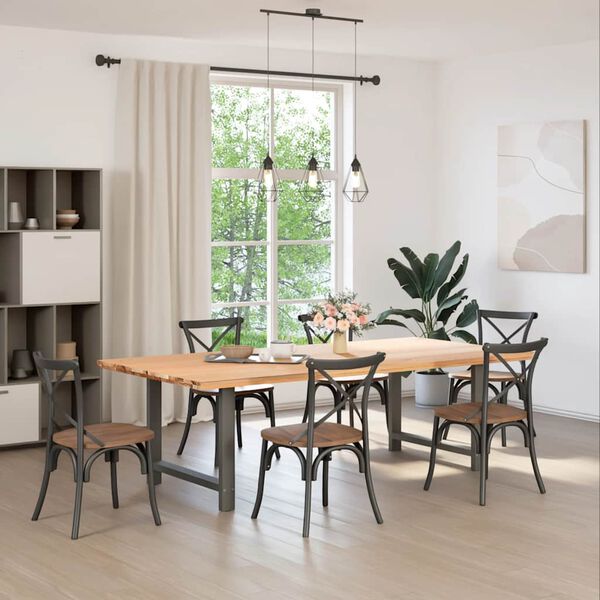 vidaXL Ruokapöydän jalat antrasiitti 2 kpl 90x(72-73) cm teräs