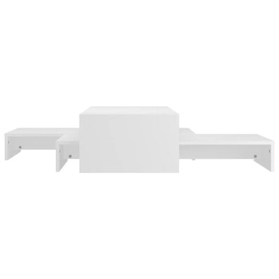 vidaXL Sohvapöytäsarja valkoinen 100x100x26,5 cm lastulevy