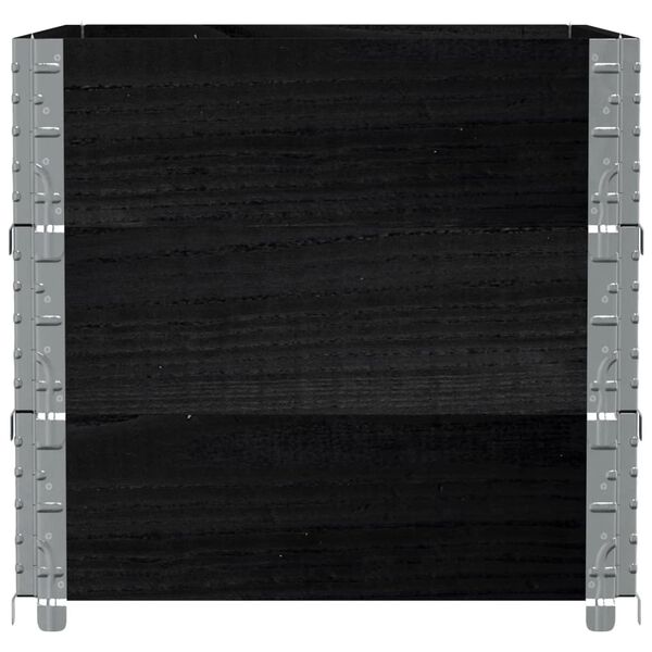 vidaXL Kukkalaatikko musta 80x60 cm t&auml;ysi m&auml;nty