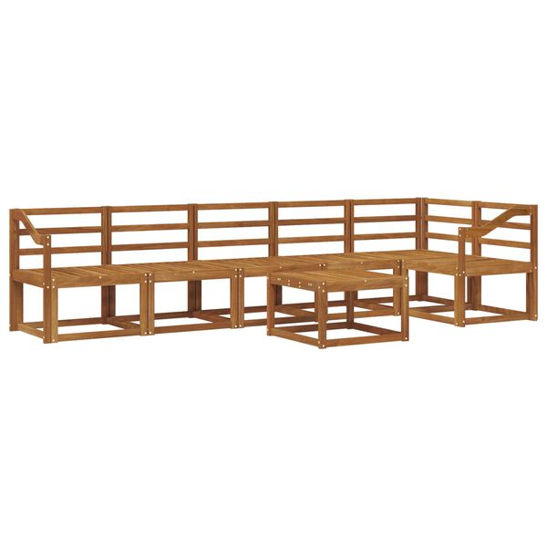 vidaXL Ulkosohvakokoelma 7 pcs Luonnollinen Tihe&auml; akasiapuu