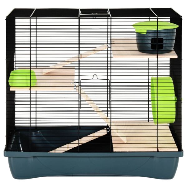 vidaXL Hamsterin häkki harmaa 58x32x54 cm polypropeeni ja metalli