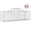 vidaXL Kaarevat kivikorit 3 kpl 200x50x60/80 cm galvanoitu rauta