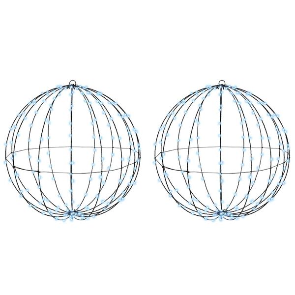 vidaXL Pallo 2 pcs Kylm&auml; valkoinen 59,5 x 59,5 x 63 cm Metalli