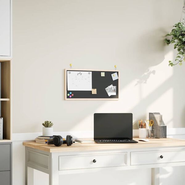 vidaXL Liitutaulu massiivim&auml;ntykehyksell&auml; musta 60x30 cm