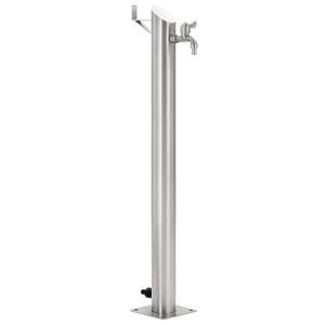 vidaXL Puutarhan hanapylv&auml;s py&ouml;re&auml; ruostumaton ter&auml;s 95 cm