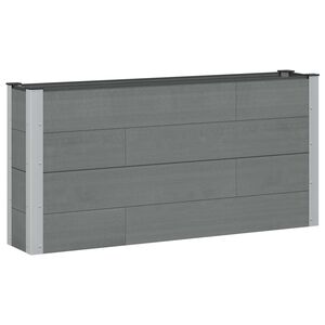 vidaXL Puutarhan Korotettu Kukkalaatikko Harmaa 150 x 30 x 72 cm