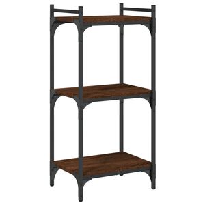 vidaXL Kirjahylly 3 kerrosta ruskea tammi 40x30x86 cm tekninen puu