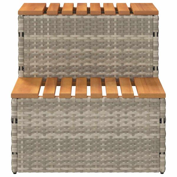 vidaXL Hot Tub Step Vaaleanharmaa 50x50x50,5 cm polyrottinki