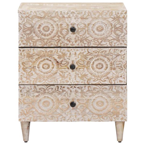 vidaXL S&auml;nkykaappi Valkoinen 50 x 33 x 60 cm Kiinte&auml; mango puu