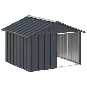 vidaXL Koirankoppi antrasiitti 116,5x103x81,5 cm galvanoitu ter&auml;s