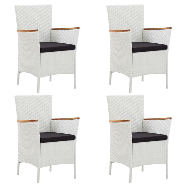 vidaXL 5-osainen Ulkoruokailuryhm&auml; valkoinen
