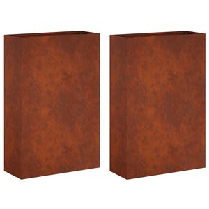 vidaXL Puutarha ruukku 2 kpl Ruosteinen 40 x 20 x 75 cm