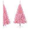 vidaXL Tekojoulukuusen puolikas jalustalla pinkki 150 cm PVC