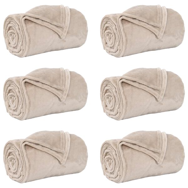 vidaXL Heittop&auml;&auml;llys 6 pcs Beige 240 x 270 cm Fleese