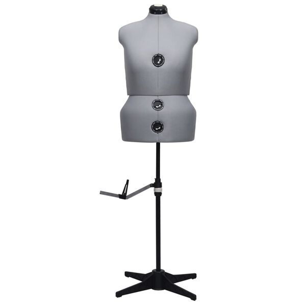 vidaXL Säädettävä mallinukke nainen harmaa L koko 44-50