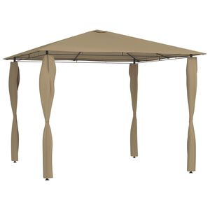 vidaXL Huvimaja tolppasuojilla 3x3x2,6 m harmaanruskea 160 g/m&sup2;