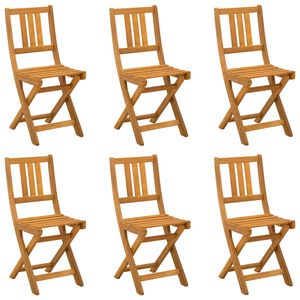 vidaXL Ulko Bistro Tuolit 6 pcs Luonnollinen Tihe&auml; akasiapuu