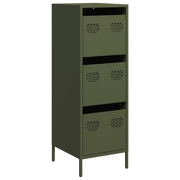 vidaXL Highboard Oliivinvihreä 39x35x103,5 cm Teräs