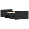 vidaXL Sängynrunko päädyillä musta 100x200 cm