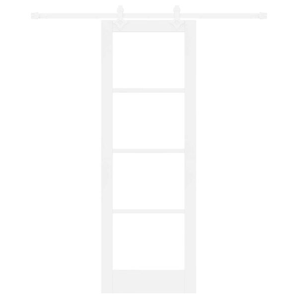 vidaXL Liukuovi Valkoinen 73,5 x 211 cm Täysi mänty ja lasi