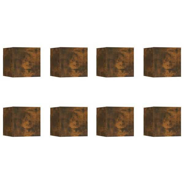 vidaXL Seinäkiinnitettävät TV-kaapit 8 kpl savutammi 30,5x30x30 cm