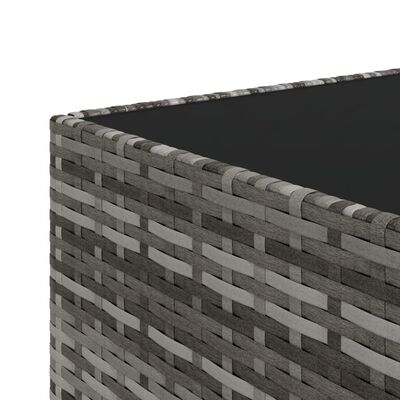 vidaXL Puutarhapöytä harmaa 50x50x30 cm polyrottinki
