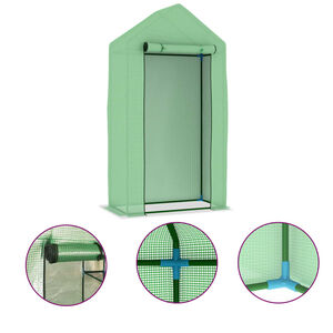 vidaXL Kasvihuone ter&auml;srungolla 0,5 m&sup2; 1x0,5x1,9 m