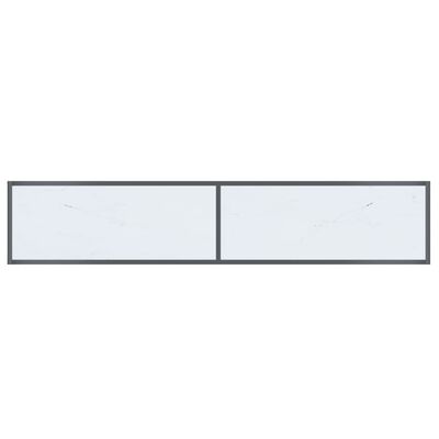 vidaXL Konsolipöytä valkoinen 180x35x75,5 cm karkaistu lasi