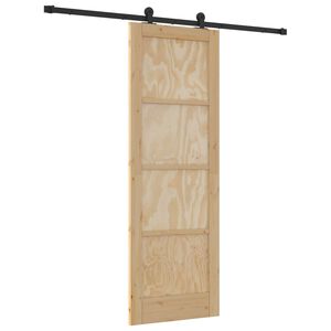 vidaXL Liukuovi Luonnollinen ja musta 73,5 x 211 cm T&auml;ysi m&auml;nty