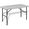 Kokoontaitettava Puutarhap&ouml;yt&auml; 122 cm HDPE Valkoinen