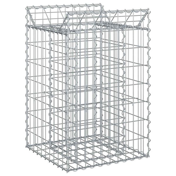 vidaXL Gabion Kohotettu Peti Hopea 50 x 50 x 80 cm Galvanoitu ter&auml;s