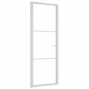vidaXL Sis&auml;ovi 76x201,5 cm valkoinen ESG-lasi ja alumiini