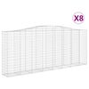 vidaXL Kaarevat kivikorit 8 kpl 400x50x160/180 cm galvanoitu rauta