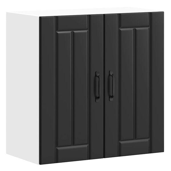 vidaXL Keittiön seinäkaappi Lucca musta tekninen puu