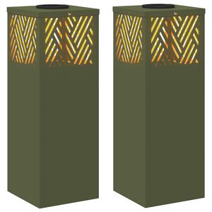 vidaXL Aurinko LED-polkuvalo 2 kpl L&auml;mpim&auml;n Valkoinen 18 x 18 x 50 cm