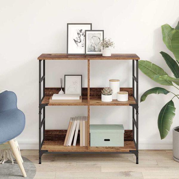 vidaXL Kirjahylly Vanha puu 78.5 x 33 x 82 cm Tekninen puu