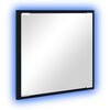 vidaXL LED kylpyhuonemirror Musta tammi. 40 x 37 x 8.5 cm Tekninen puu