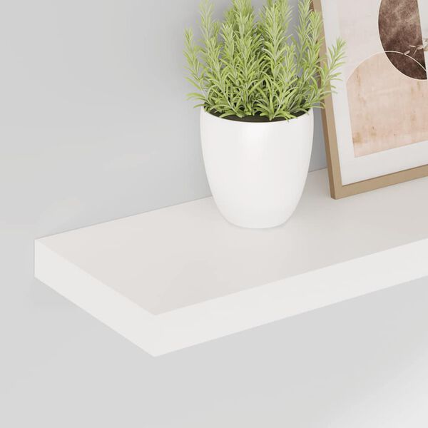 vidaXL Kelluvat sein&auml;hyllyt 2kpl korkeakiilto valk. 80x23,5x3,8 cm MDF
