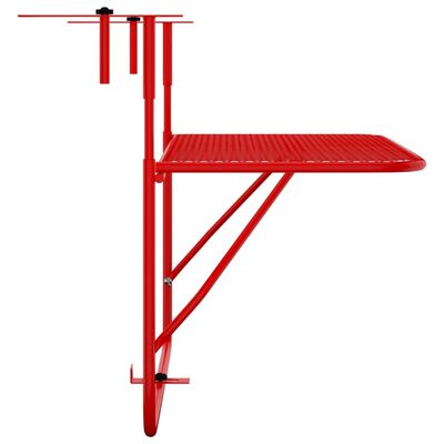 vidaXL Parvekepöytä punainen 60x40 cm teräs