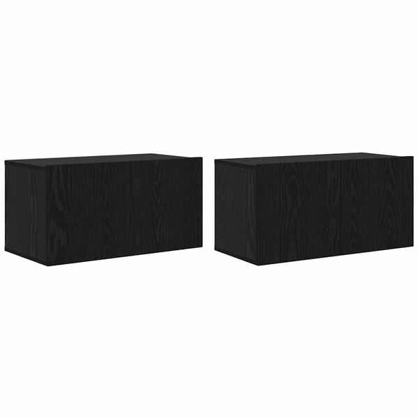 vidaXL TV-tasosetti 2 pcs Musta 60 x 30 x 30 cm Tekninen puu