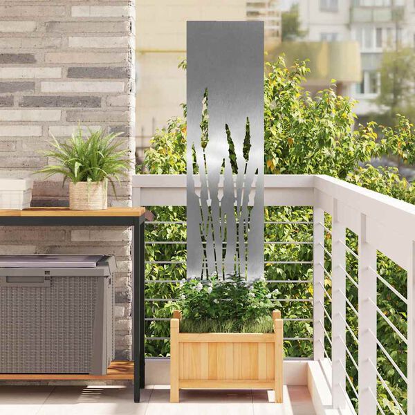 vidaXL Puutarhan yksityisyyden verho Viivakuvio Hopea 32 x 140 cm