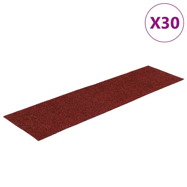 vidaXL Porrasmatot itseliimautuvat 30 kpl 76x20 cm viininpunainen suorakaiteen muotoinen